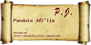 Pandula Júlia névjegykártya